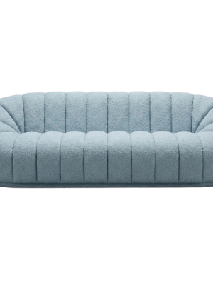 Blue Channel Tufted Bouclé 3-Seater Sofa