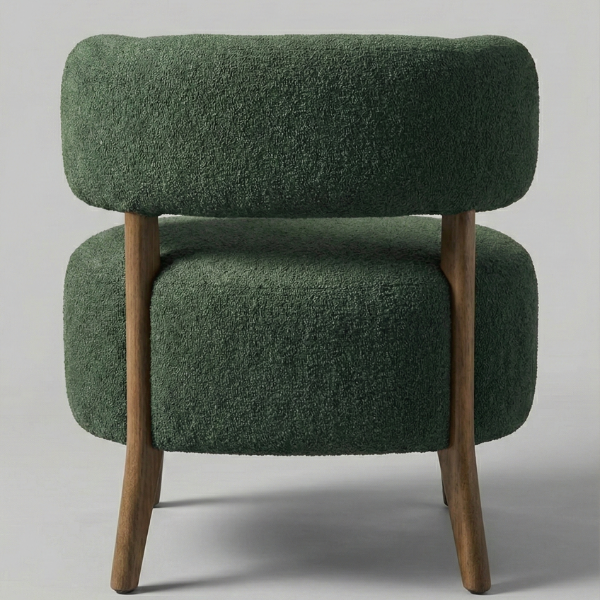 The Lilian - Forest Green Bouclé Accent Chair