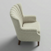 The Arch - Cream Channel Tufted Wingback Chair