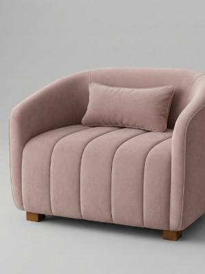 The Charlotte - Dusty Pink Channel Tufted Velvet Armchair