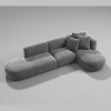 The Slovo - Grey Velvet Curved Modular Sectional Sofa